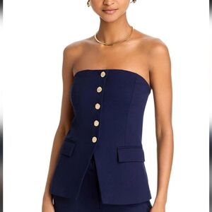 507-NWT Aqua Navy Top‎ with Gold Accent